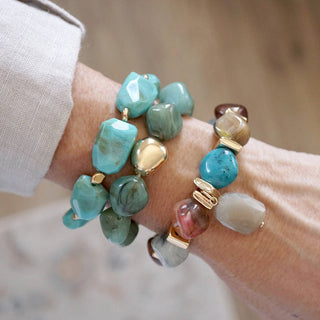 Boho Harmony – Chunky Acrylic Stretchy Bracelets