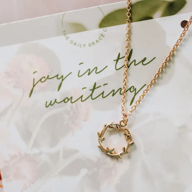 Joy in the Waiting Gold Pendant Necklace