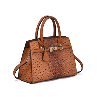 Virginia Ostrich Embossed Satchel