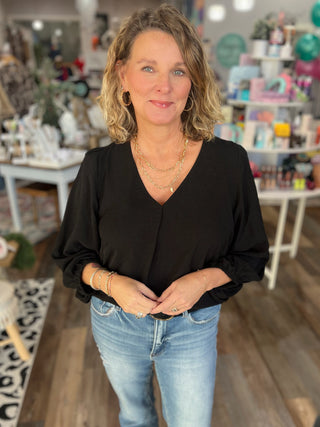 The Midnight Grace Blouse in Black