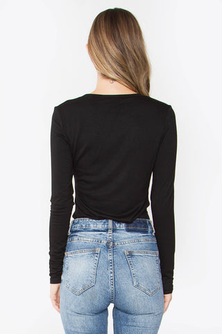 Round Neck Layering Top in Black or White
