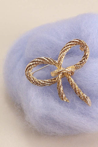 Rope Gold Bow Ribbon  Brooch
