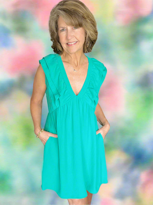 Stay in Your Lane Green Dress