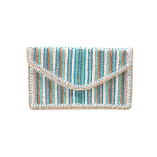Livy Beaded Flapover Clutch/Crossbody