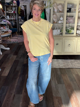 Striped Cap Sleeve Top