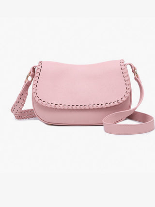 Daia Whipstitch Flapover Crossbody w/ Whipstitch Strap
