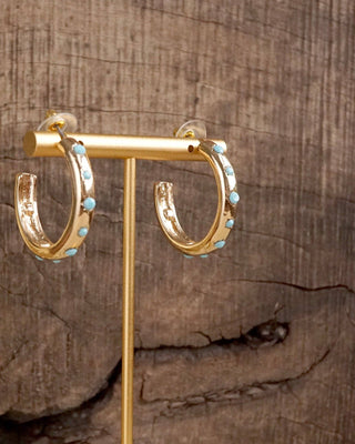 Classic Bubble Hoops – Pearl or Turquoise