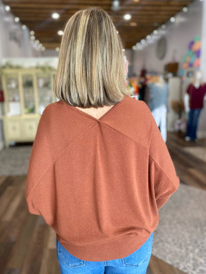 Rust Dolman Sleeve Top