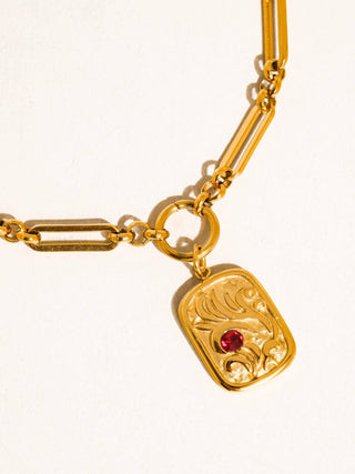 Clarimond 18K Gold Non-Tarnish Rectangle Chain Necklace