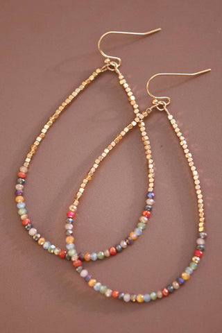Glass Beaded Hollow Drop Earrings