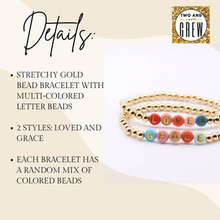 Christian Word Bracelets – Loved & Grace, Faith Jewelry Gift
