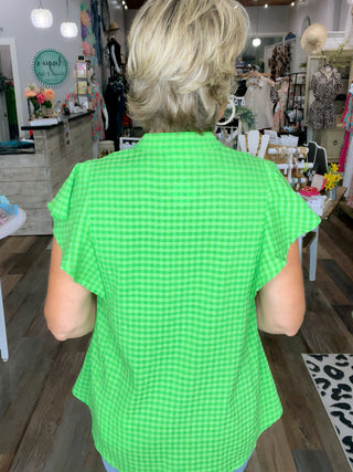 Textured Flutter Sleeve Blouse