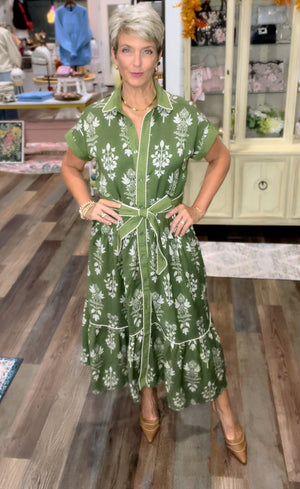 The Olive Grove Midi-Dress