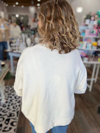 Cozy Knit V-Neck Sweater Top