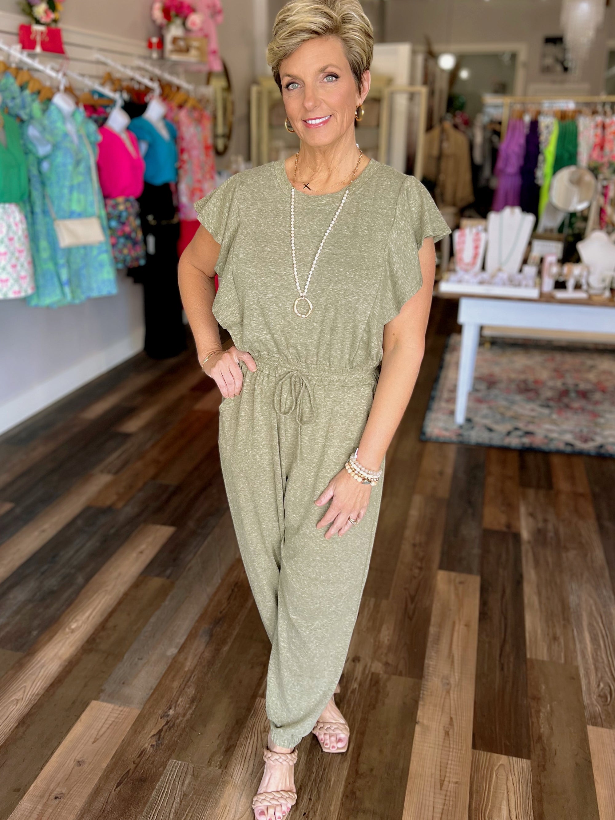Make My Day Jumpsuit in Olive Green