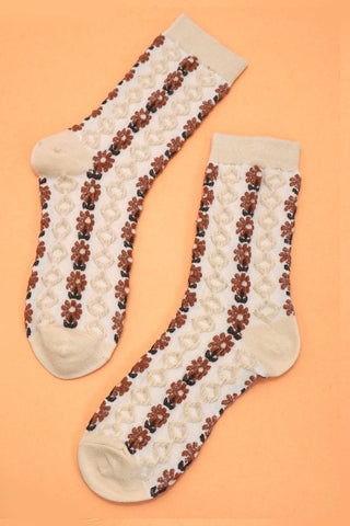 Daisy Textured Floral Casual Woman's Socks