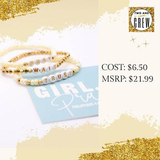Pray Wait Trust Bracelet Set – Christian Faith Gift