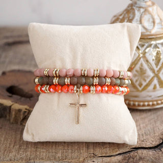 Cross Bracelet Stack Set – Desert Faith Stack - 3 colorways