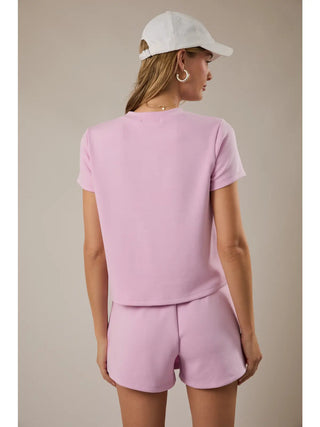 Crew Neck Scuba Set in Pink or Grey