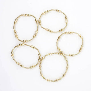 5 Piece Station Metallic Beads Stretch Bracelet Set