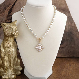 Pearl Cross Pendant Necklace – Pearl Mosaic