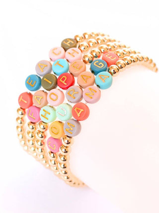 TEACH Letter Gold Bead Bracelet – Thank you teacher Jewelry