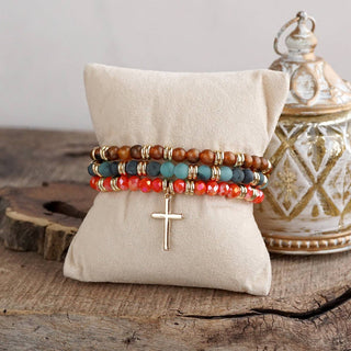 Cross Bracelet Stack Set – Desert Faith Stack - 3 colorways