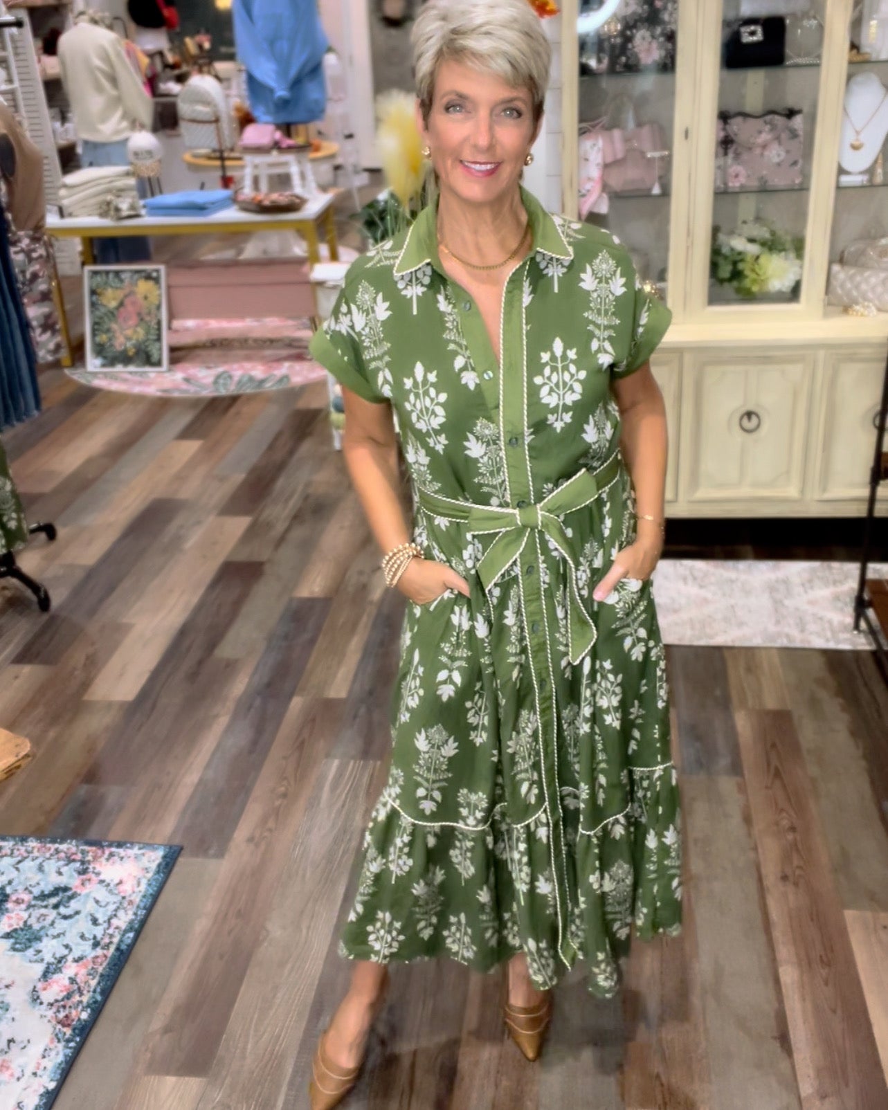 The Olive Grove Midi-Dress