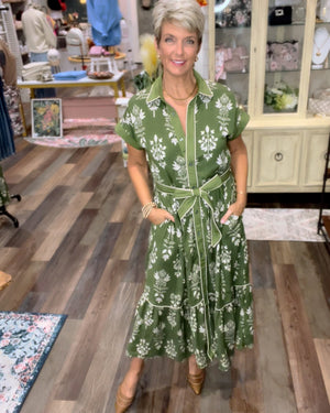 The Olive Grove Midi-Dress