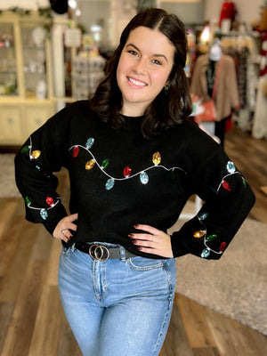 Noel Sequin Lightbulb Sweater