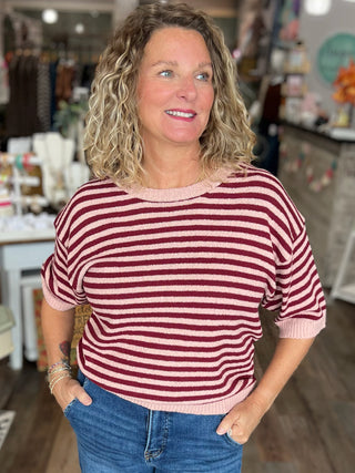 Berry Sweet Stripe Sweater