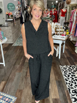 Soft Striped Linen Smocked Pants