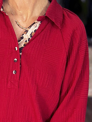 Luxe Details Blouse in Burgundy