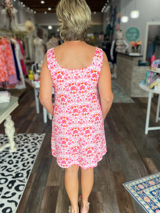 Sunlit Blossoms Sleeveless Dress