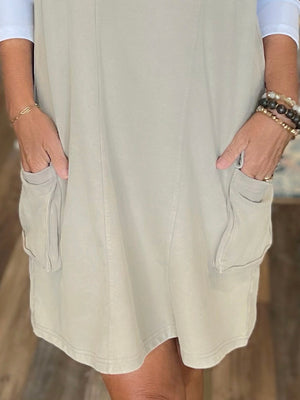 Millie Washed Terry Overall Dress