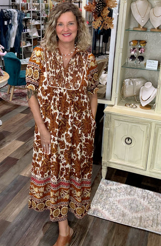 The Painted Paisley Midi Dress