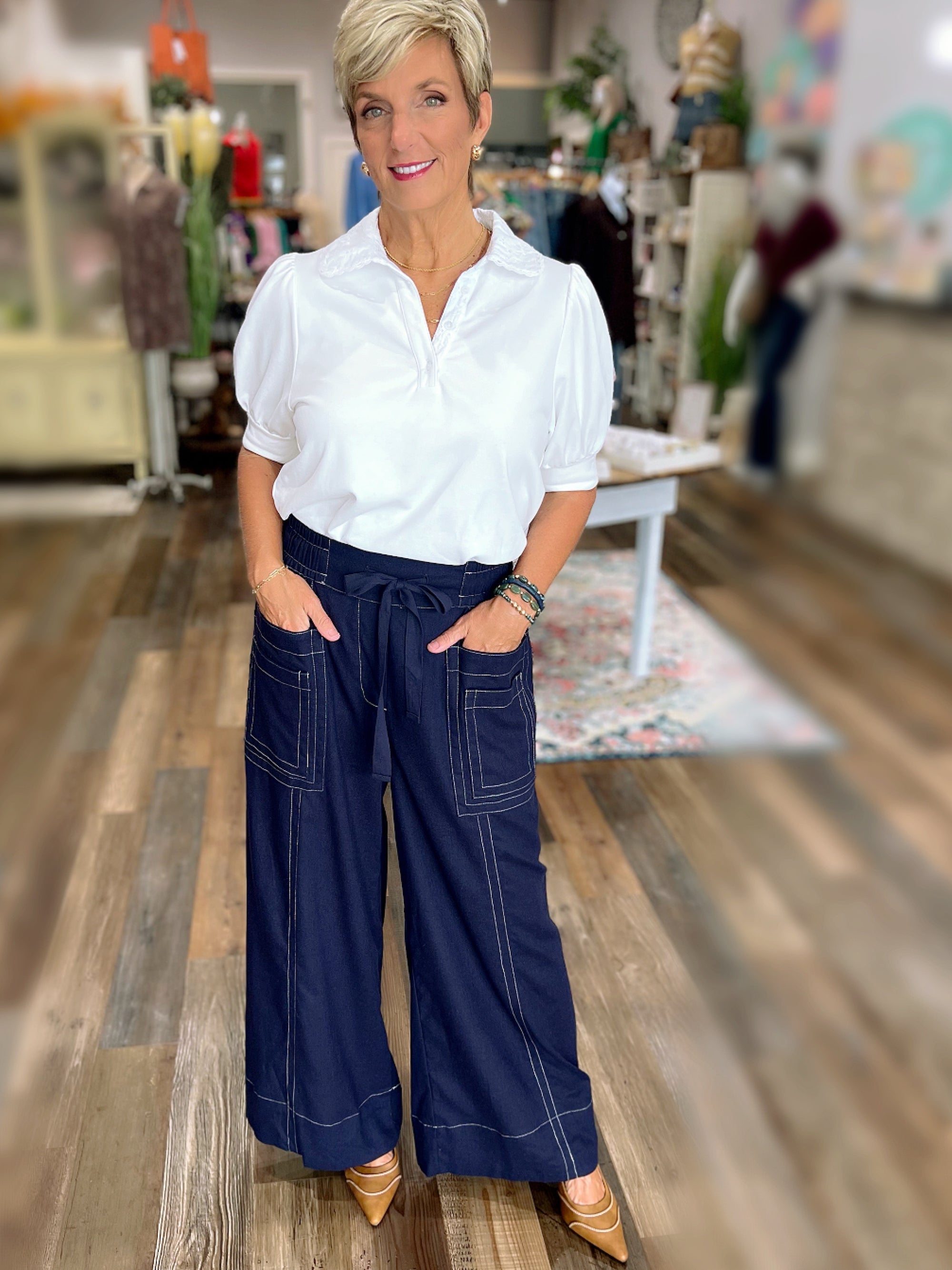 Jet-Setter Wide Leg in Navy
