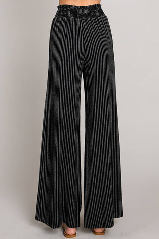 Soft Striped Linen Smocked Pants