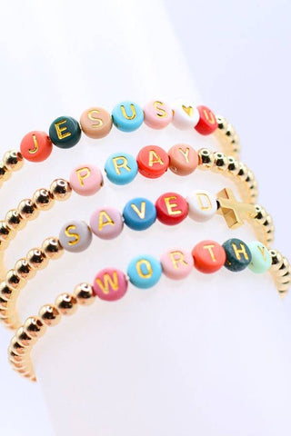 Gold Faith Word Bracelets – Christian Gift
