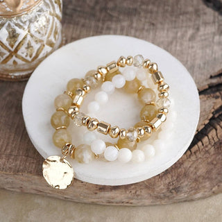 Gilded Sorbet Stack – Set of 3 Stretchy Beaded Summer Bracelets