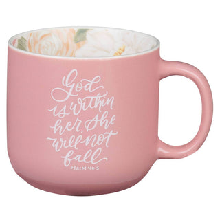 Mug Pink God is Within Her Mug Psalm. 46:5 in Pink