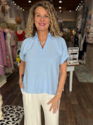 Johnny  Collar Solid Top