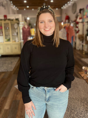 High Turtleneck Knit Top