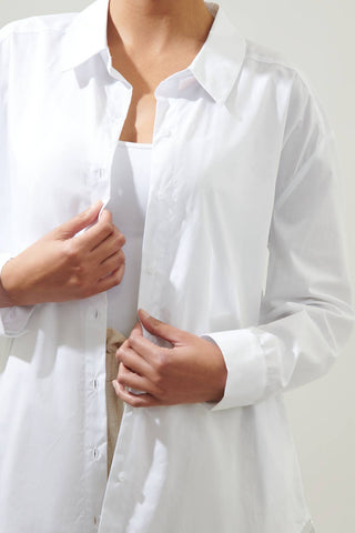 Dream State Oversized Button Down Shirt in White