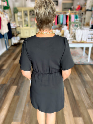 Tell Me I'm Pretty Wrap Dress in Black
