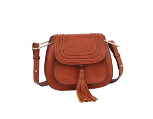 Fashion Weaving Detailed Crossbody Messenger Bag