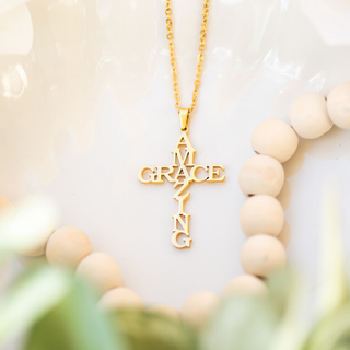Amazing Grace Cross Necklace
