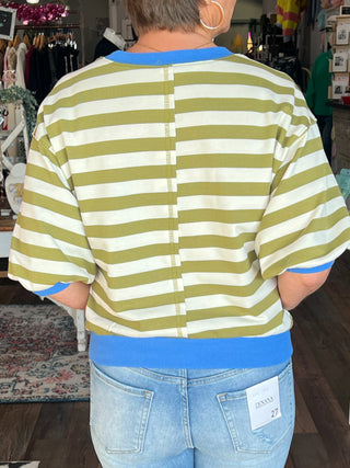 Round Neck Bubble Sleeve Sweatshirt