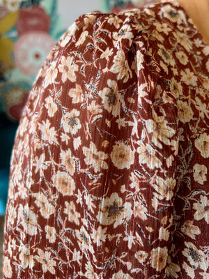 Fall Floral Surplice Maxi Dress