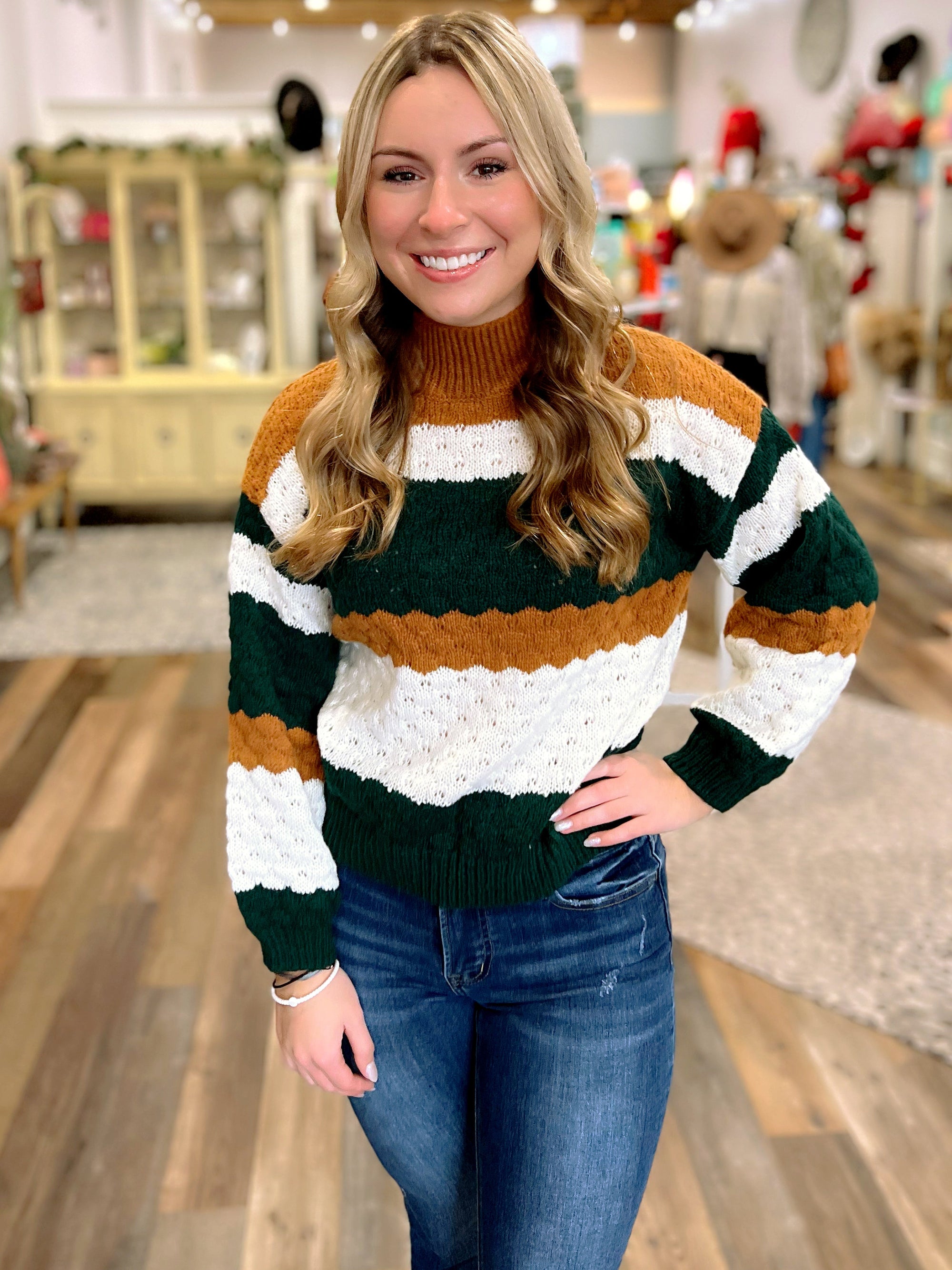 On the Chase Striped Sweater